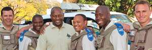 ADT team manager Edward Madisha (centre) with the ADT Reaction Officer team that took home first prize at the SAIDSA Reaction Man Challenge 2011 (from left) Cornelius Johannes Brits, Raymond Raseleso, Immanuel Kock, Absalom Tswai and Jannie Kleynhans